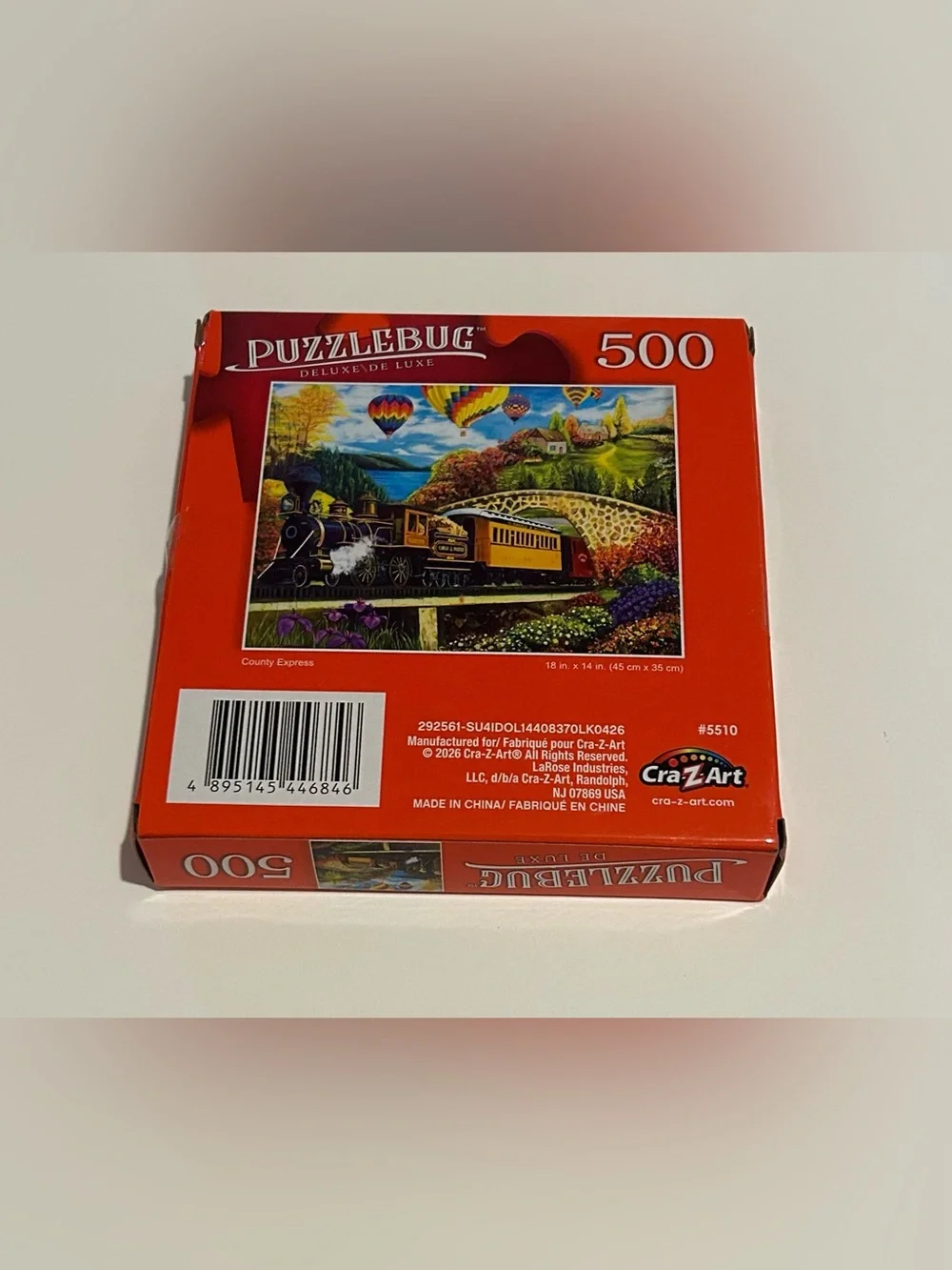 New “County Express” 500 Pieces Puzzlebug DeLuxe Hot Air Balloons 18”x 14”